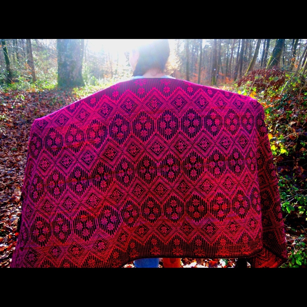 New Mexican Woven Shawl Tribal Ethnic Scarf - Picture 3 of 8